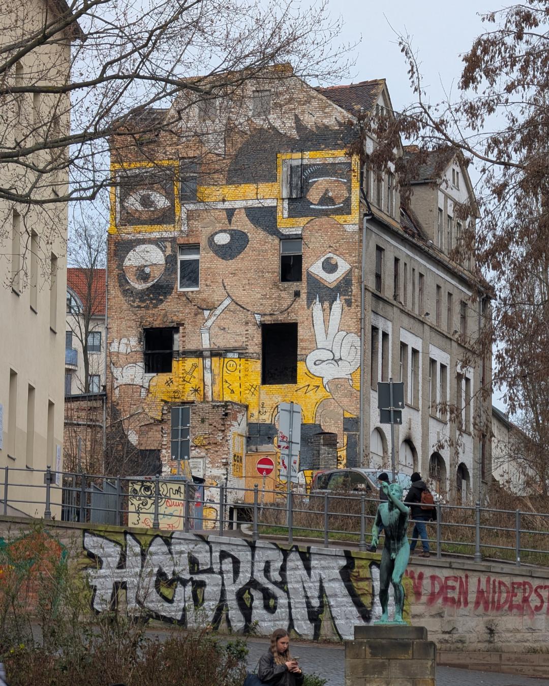 Halle, Haus mit Graffity
